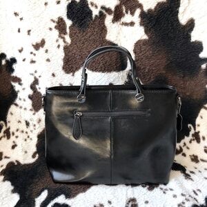 🔥 Classic Black Faux Leather Tote Bag With Removable Strap 🔥